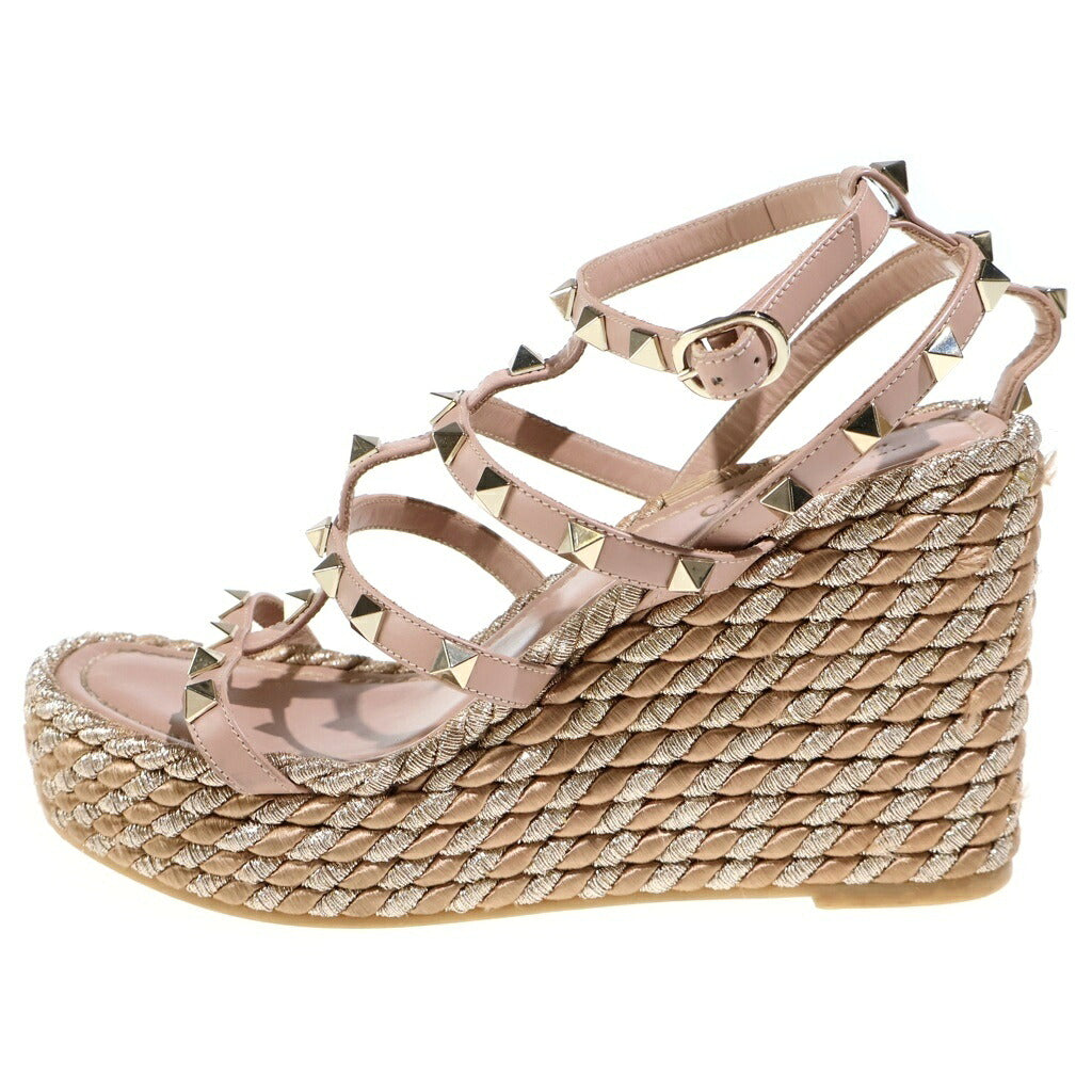 VALENTINO GARAVANI(ヴァレンチノガラヴァーニ) Rock Studs Sandal ロックスタッズ ウェッジサンダル ピンク レディース