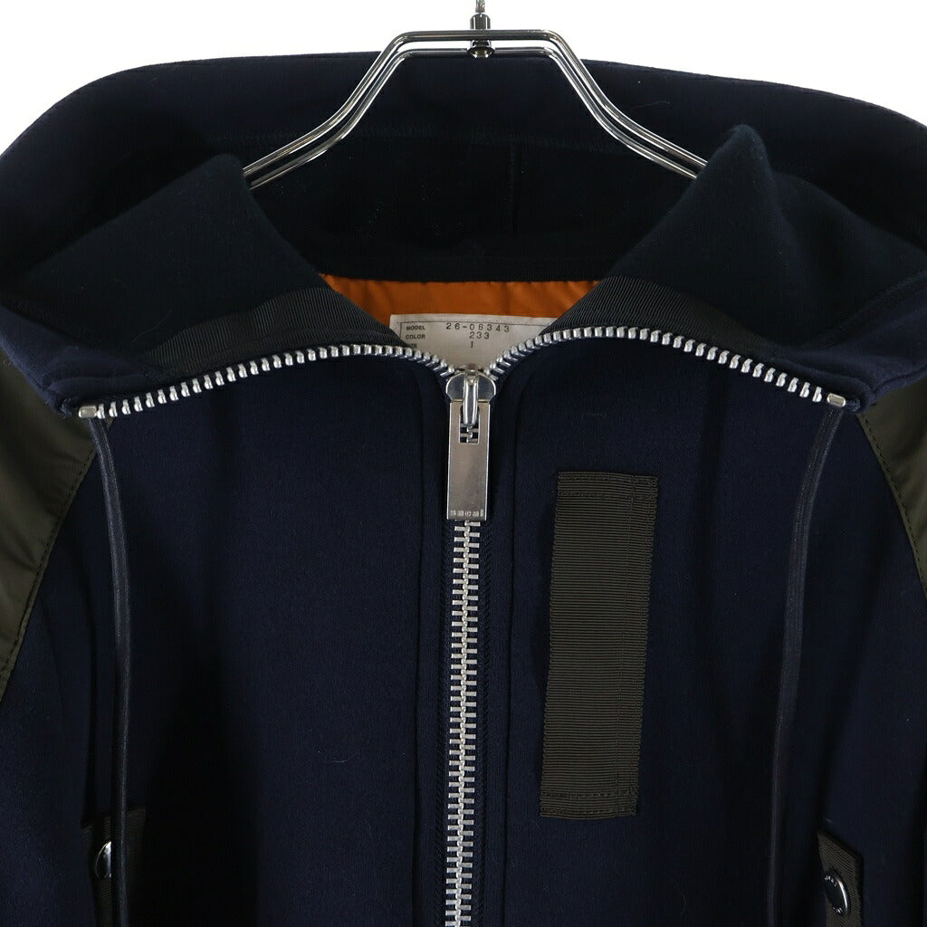 Sacai(サカイ) 26SS Docking Sponge Sweat Hoodie Jacket ドッキング スウェット フーディ ジャケット ネイビー/カーキ 26-08343