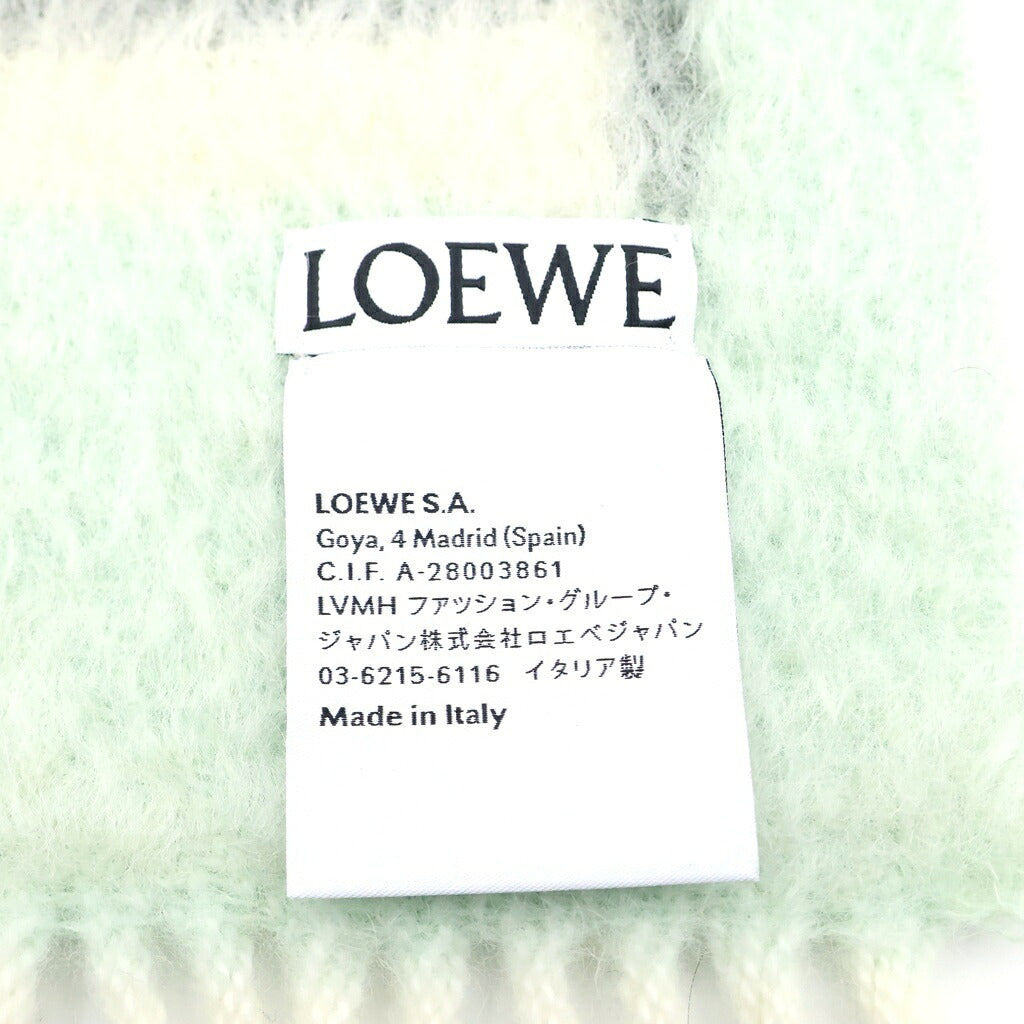LOEWE(ロエベ) Logo Wool Mohair Scarf アナグラム ウールモヘアスカーフ マフラー グリーン F811257X03