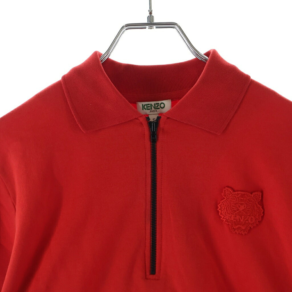 KENZO(ケンゾー) Tiger Zip Polo Shirt 半袖ポロシャツ レッド F952TO782955