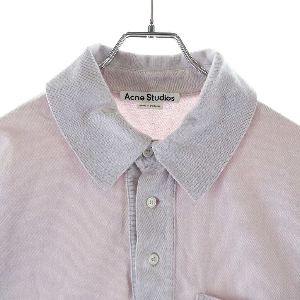 Acne Studios(アクネ ストゥディオズ) Bubble Logo Polo T-Shirt 半袖ポロシャツ パープル BL0326- FN-MN-TSHI000425 BL0326