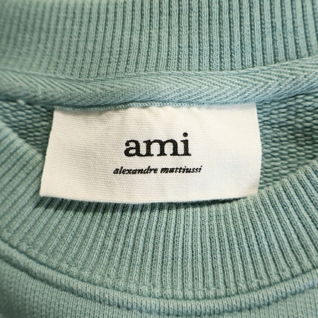 AMI Alexandre Mattiussi(アミアレクサンドルマテュッシ) Sweatshirt ハートロゴ刺繍 クルーネックスウェットトレーナー グリーン A21HJ028.747