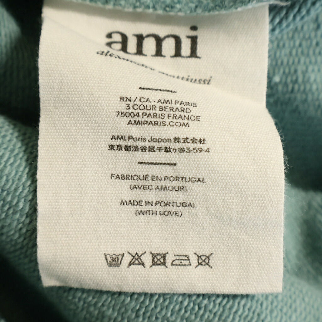 AMI Alexandre Mattiussi(アミアレクサンドルマテュッシ) Sweatshirt ハートロゴ刺繍 クルーネックスウェットトレーナー グリーン A21HJ028.747