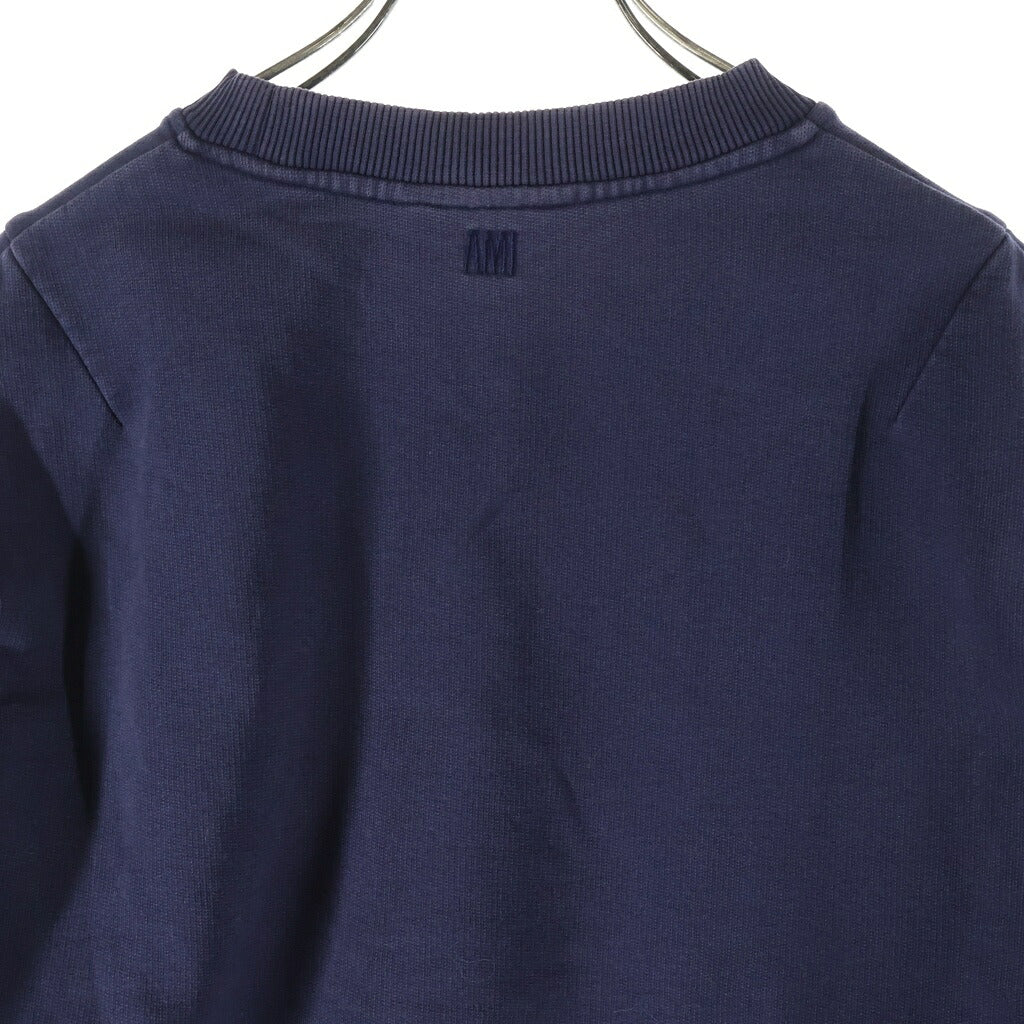 AMI Alexandre Mattiussi(アミアレクサンドルマテュッシ) Sweatshirt ハートロゴ刺繍 クルーネックスウェットトレーナー ネイビー E21HJ007.730
