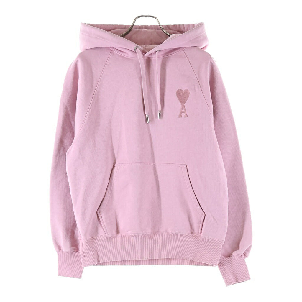 AMI Alexandre Mattiussi(アミアレクサンドルマテュッシ) Hoodie ハートロゴ刺繍 プルオーバースウェットパーカー フーディー ピンク E22USW202.747