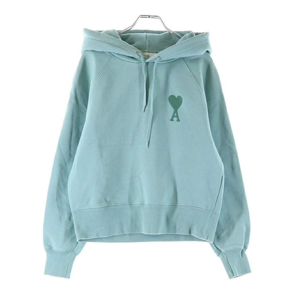 AMI Alexandre Mattiussi(アミアレクサンドルマテュッシ) Hoodie ハートロゴ刺繍 プルオーバースウェットパーカー フーディー グリーン E21FJ058.747