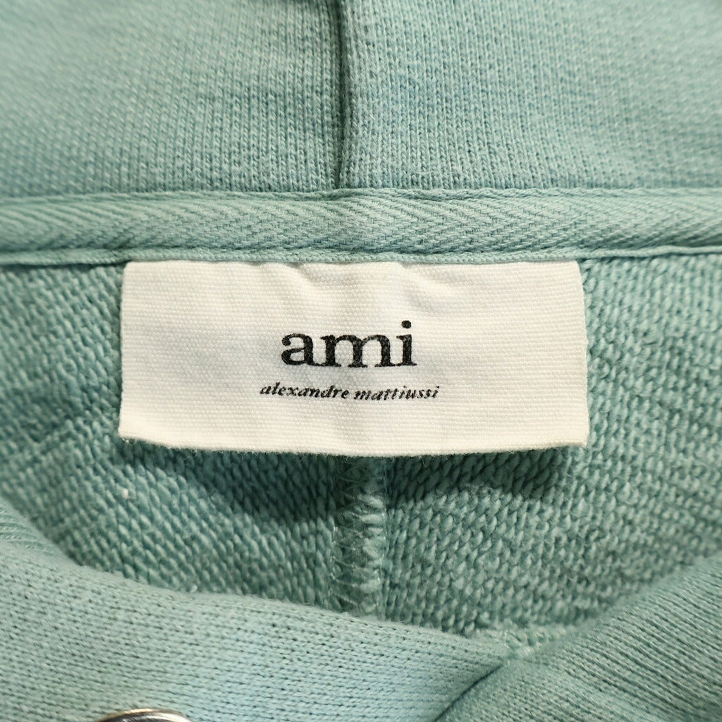 AMI Alexandre Mattiussi(アミアレクサンドルマテュッシ) Hoodie ハートロゴ刺繍 プルオーバースウェットパーカー フーディー グリーン E21FJ058.747
