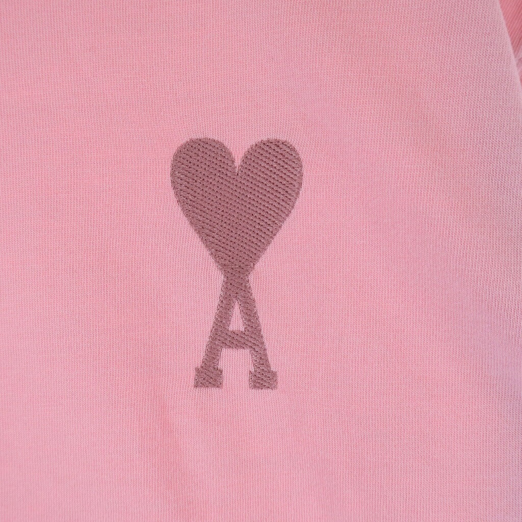 AMI Alexandre Mattiussi(アミアレクサンドルマテュッシ) T-Shirt ハートロゴ刺繍 半袖Tシャツ ピンク E22UTS002.726