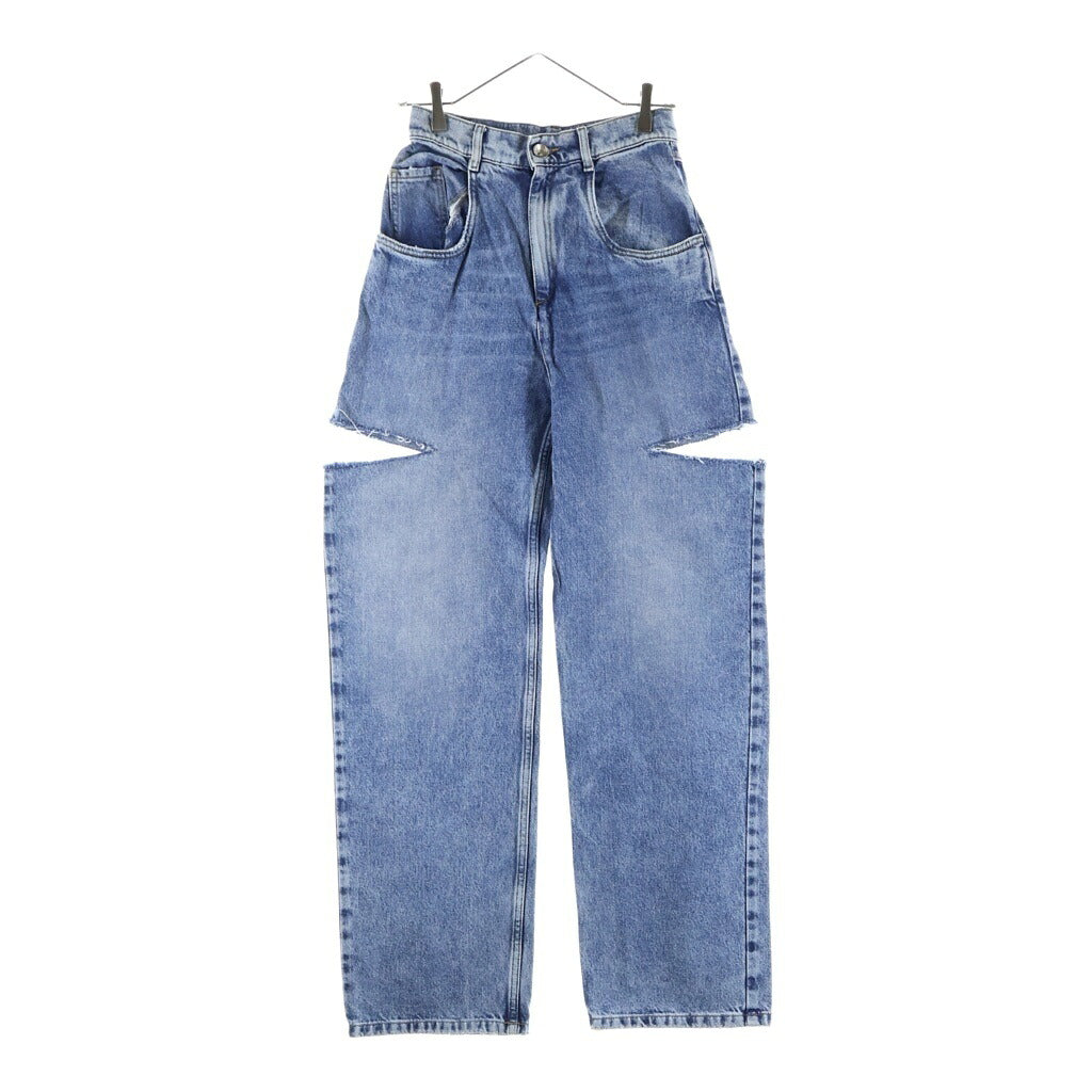 Maison Margiela(メゾンマルジェラ) 18AW PANTS 5 POCKETS スラッシュディティール ダメージ加工デニムパンツ インディゴ S30513 S51LA0051