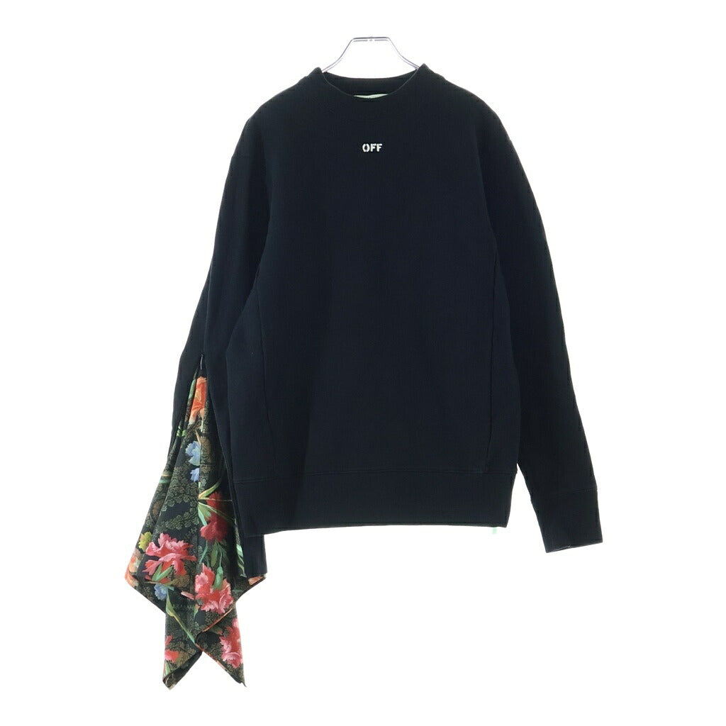 OFF-WHITE(オフホワイト) 18AW Sweatshirt ジップデザイン クルーネックスウェットトレーナー ブラック OWBA041E18003085