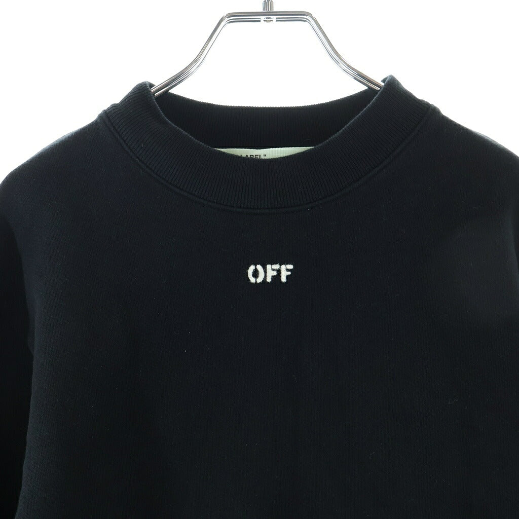 OFF-WHITE(オフホワイト) 18AW Sweatshirt ジップデザイン クルーネックスウェットトレーナー ブラック OWBA041E18003085