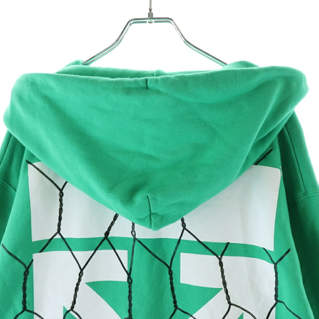 OFF-WHITE(オフホワイト) 20SS Fence Arrows Hoodie フェンス プルオーバースウェットパーカー フーディー グリーン OMBB034S20E30002