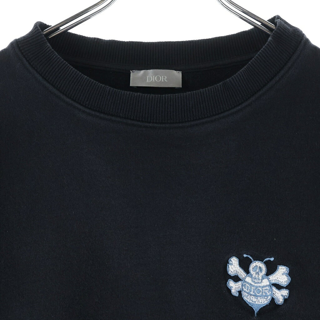 DIOR(ディオール) SHAWN STUSSY Bee Sweatshirt ショーンステューシー ロゴ刺繍 クルーネックスウェットトレーナー ブラック 033J603C0531