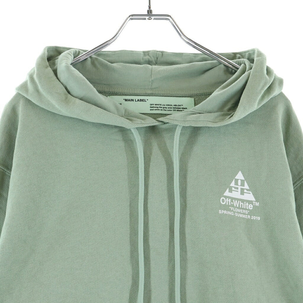 OFF-WHITE(オフホワイト) 19SS Flowers Hooded Sweatshirt プルオーバースウェットパーカー フーディー グリーン OWBB016R19003043