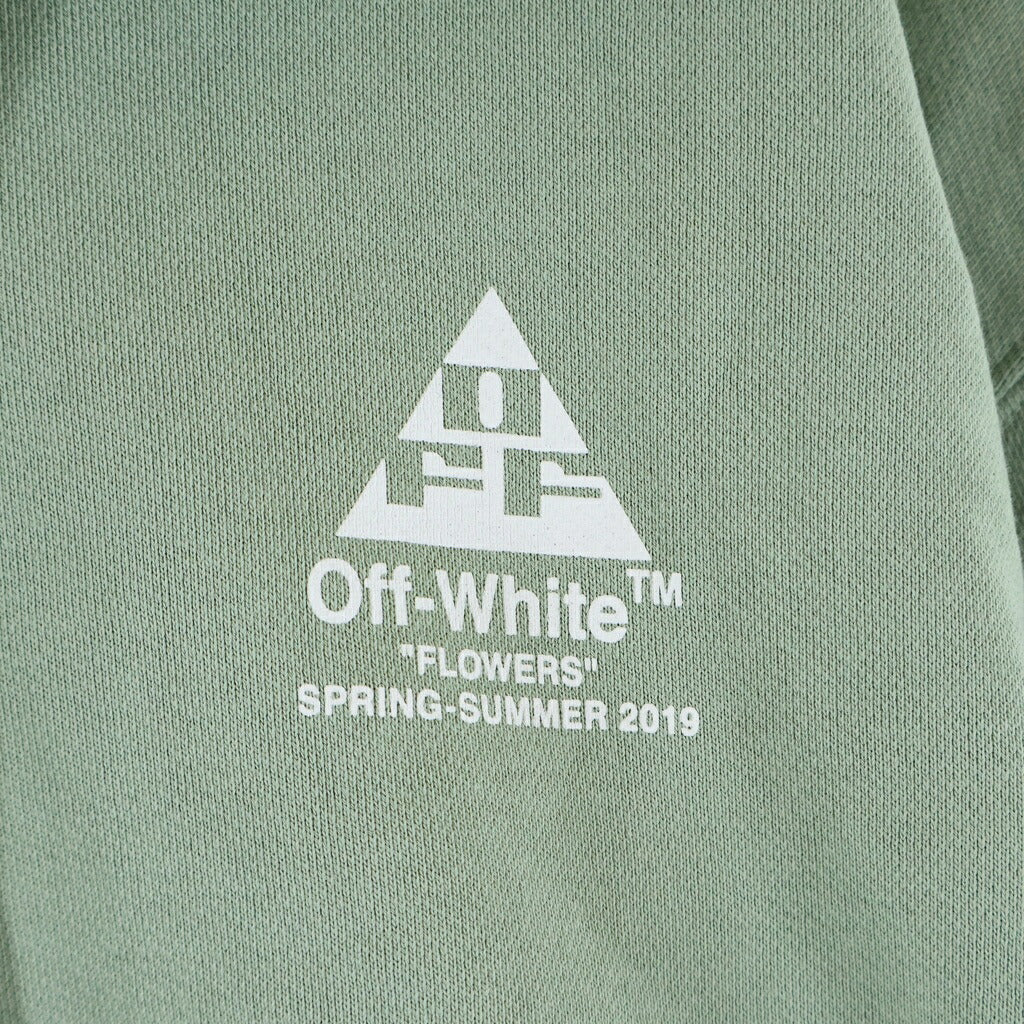 OFF-WHITE(オフホワイト) 19SS Flowers Hooded Sweatshirt プルオーバースウェットパーカー フーディー グリーン OWBB016R19003043