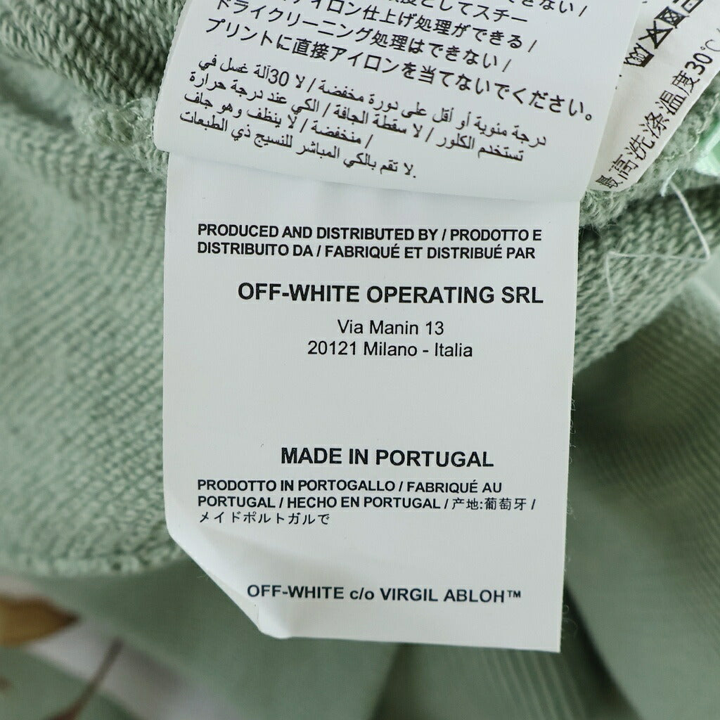 OFF-WHITE(オフホワイト) 19SS Flowers Hooded Sweatshirt プルオーバースウェットパーカー フーディー グリーン OWBB016R19003043