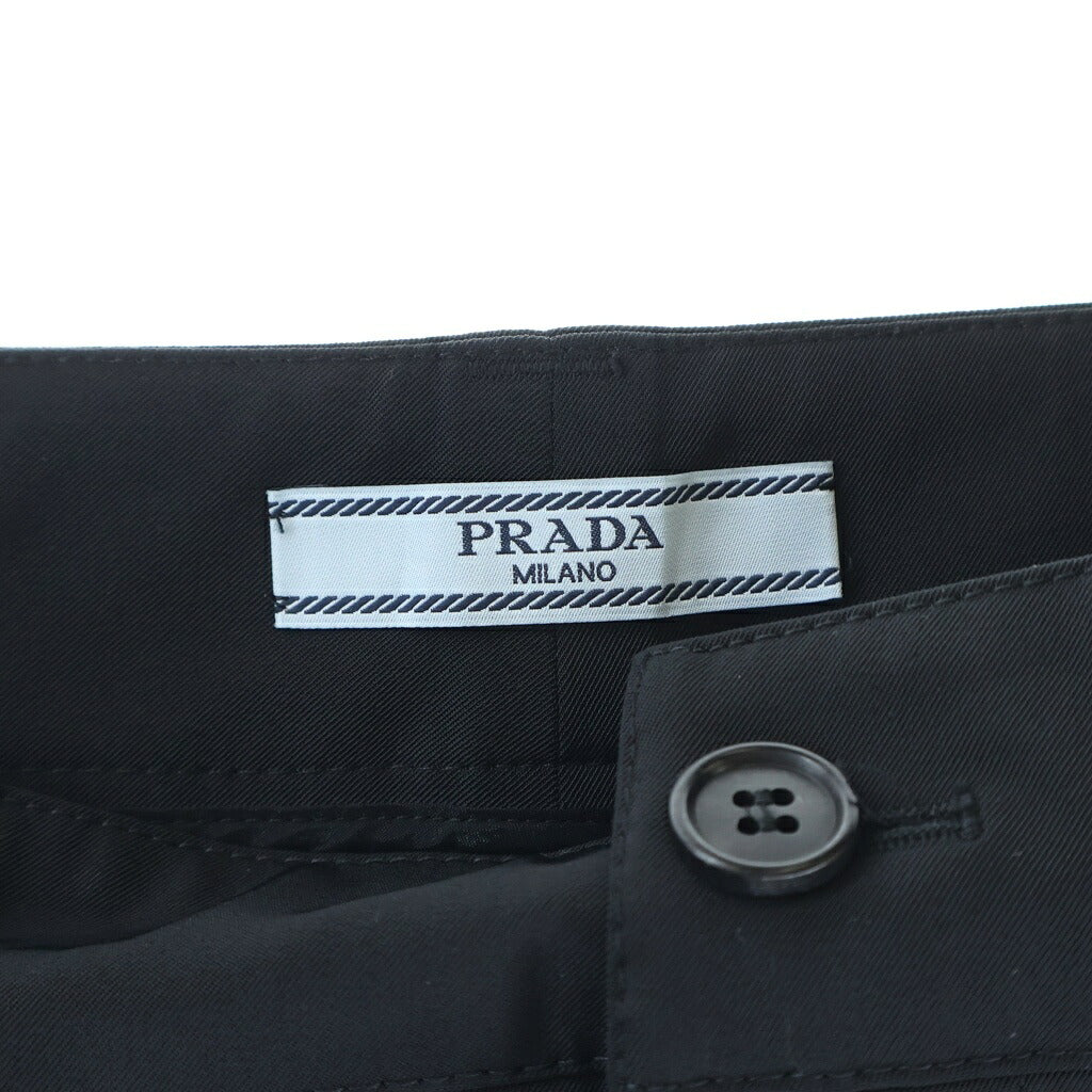 PRADA(プラダ) Nylon Pants ラバーロゴ ナイロンテーパードパンツ ブラック レディース 22H784