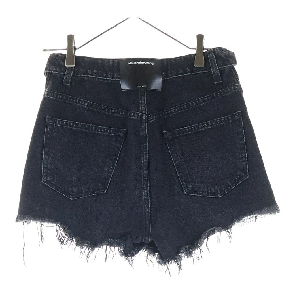 ALEXANDER WANG(アレキサンダーワン) Denim Short Pants ダメージ加工 デニムショーツ ハーフパンツ グレー レディース