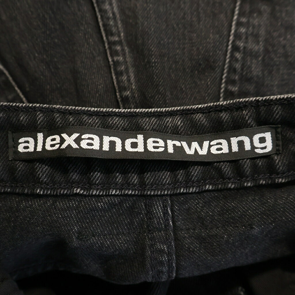 ALEXANDER WANG(アレキサンダーワン) Denim Short Pants ダメージ加工 デニムショーツ ハーフパンツ グレー レディース
