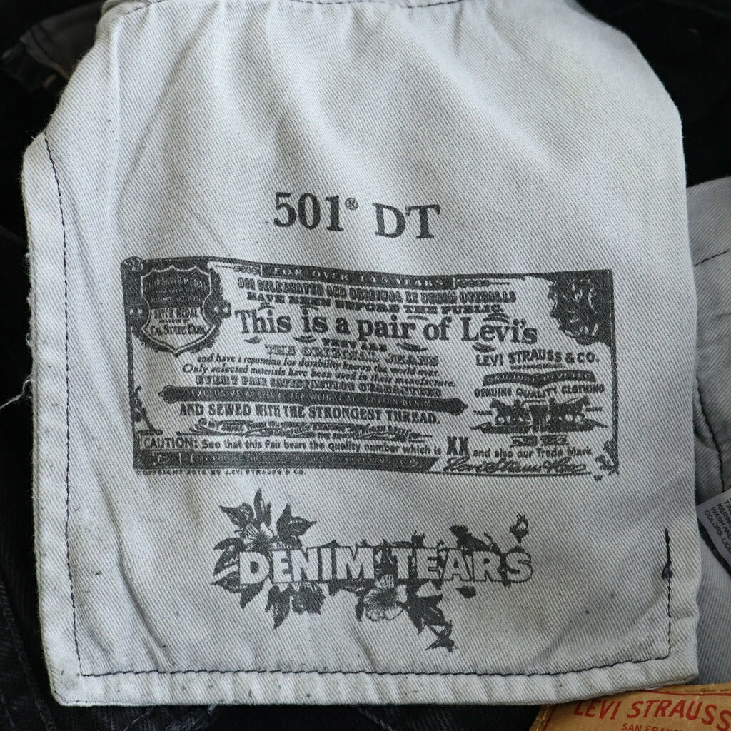 DENIM TEARS(デニムティアーズ) Levi's 501 Denim Pants リーバイス 花柄デニムパンツ ブラック PC9-A1592-0003