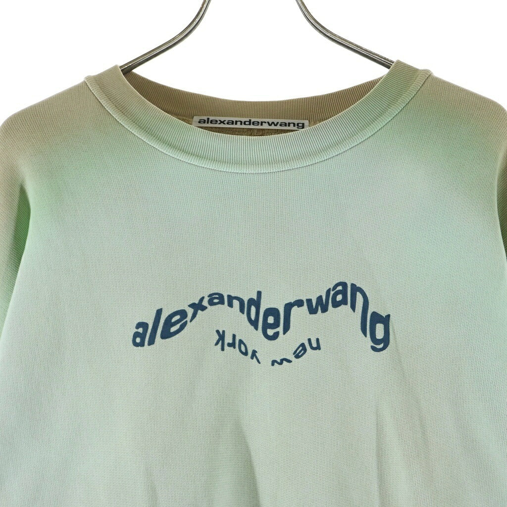 ALEXANDER WANG(アレキサンダーワン) Gradation Sweatshirt グラデーション クルーネックスウェットトレーナー グリーン UCC2221506