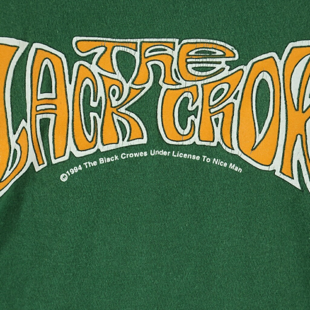 VINTAGE(ヴィンテージ) 90S BLACK CROWES 1994 ザ・ブラック・クロウズ 両面プリント バンド クルーネック半袖Tシャツ グリーン