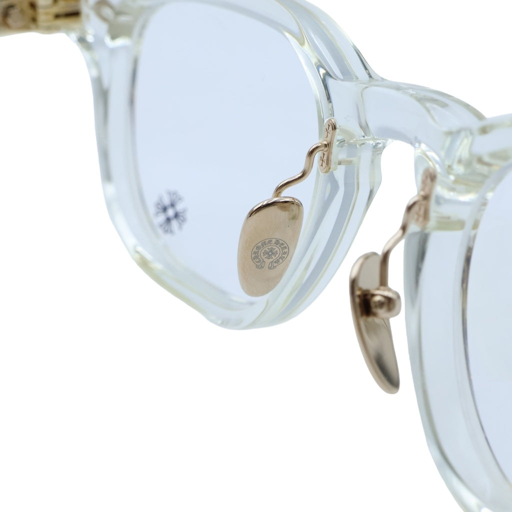 CHROME HEARTS(クロムハーツ) CHIRP クリアレンズスクエアサングラス 眼鏡 アイウェア クリア/ゴールド