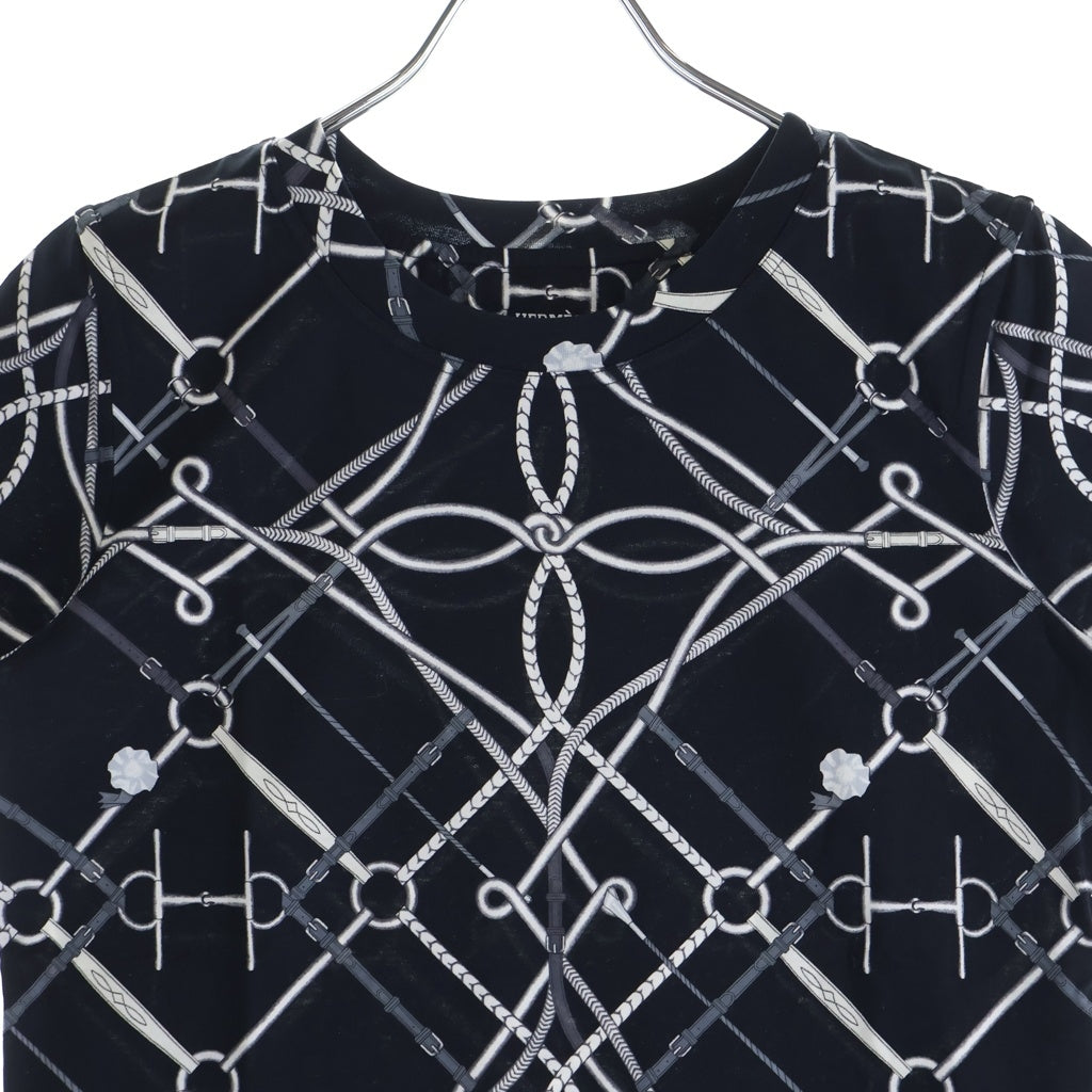 HERMES(エルメス) 21SS PARCOURS SANS FAUTE 半袖Tシャツ クルーネックカットソー ブラック レディース