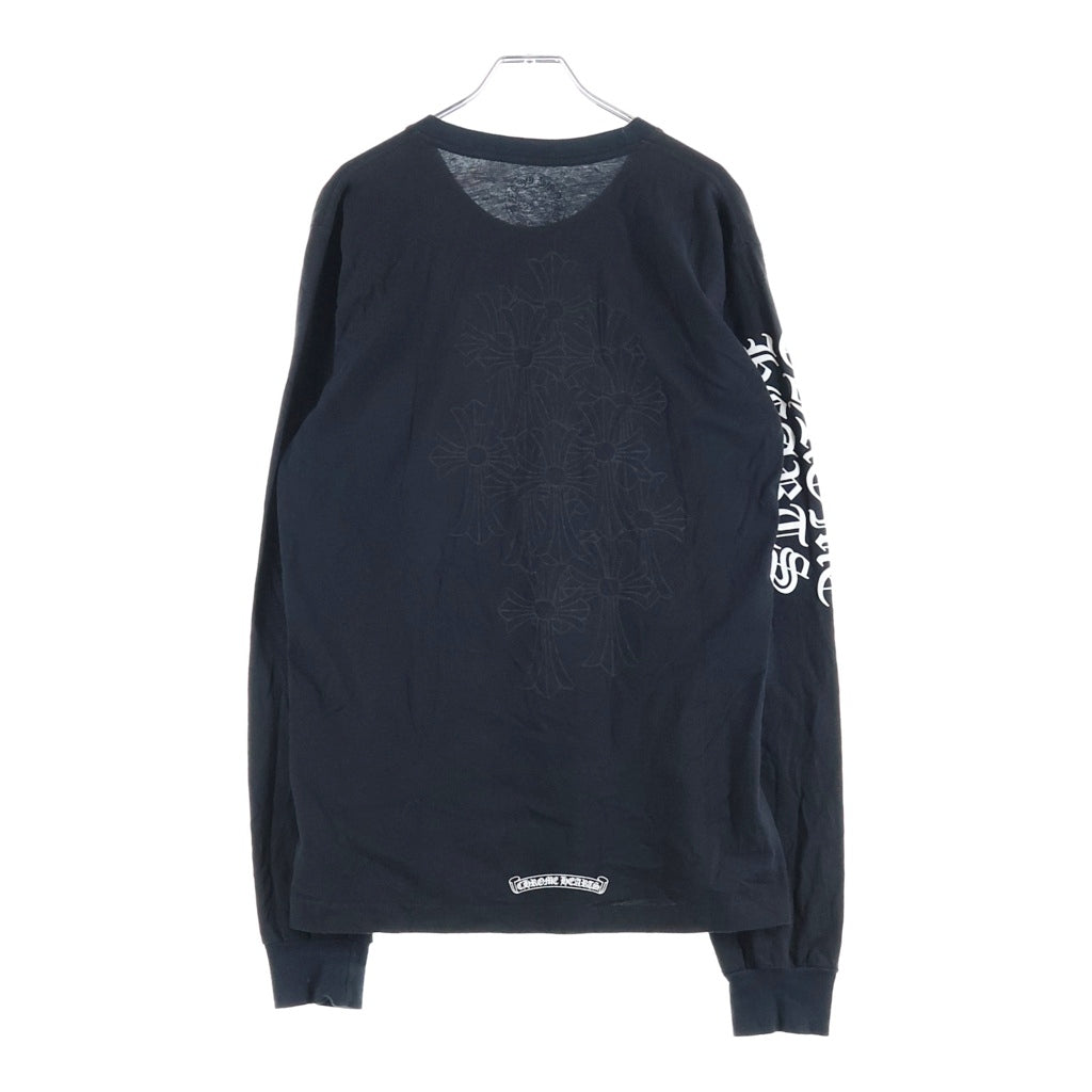 CHROME HEARTS(クロムハーツ) BACK CEMETERY CROSS L/S バックセメタリークロス 長袖Tシャツ カットソー ブラック