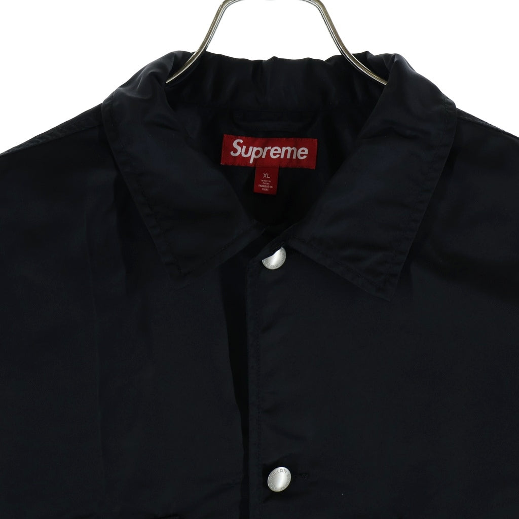 SUPREME(シュプリーム) 24SS Nylon Chore Coat フロントロゴ刺繍 チョアコート ナイロンジャケット ブラック