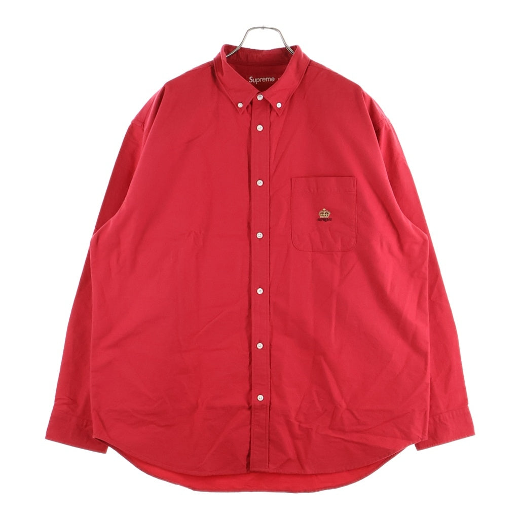 SUPREME(シュプリーム) 25AW Loose Fit Flannel Oxford Shirt ルーズフィット フランネル オックスフォード ボタンダウン 長袖シャツ レッド