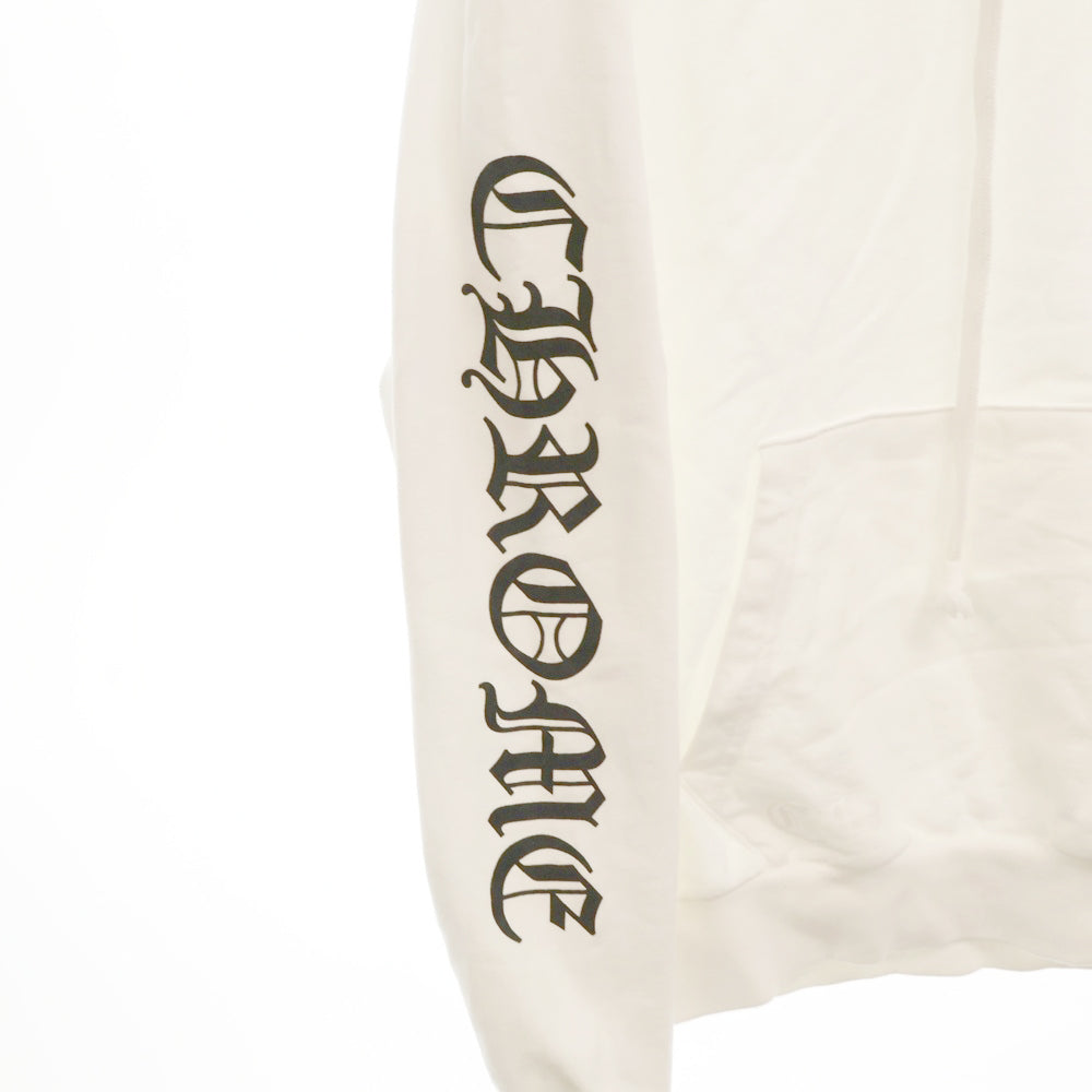CHROME HEARTS(クロムハーツ) SWTSHRT PLVR 袖英字プリントプルオーバーパーカー ホワイト