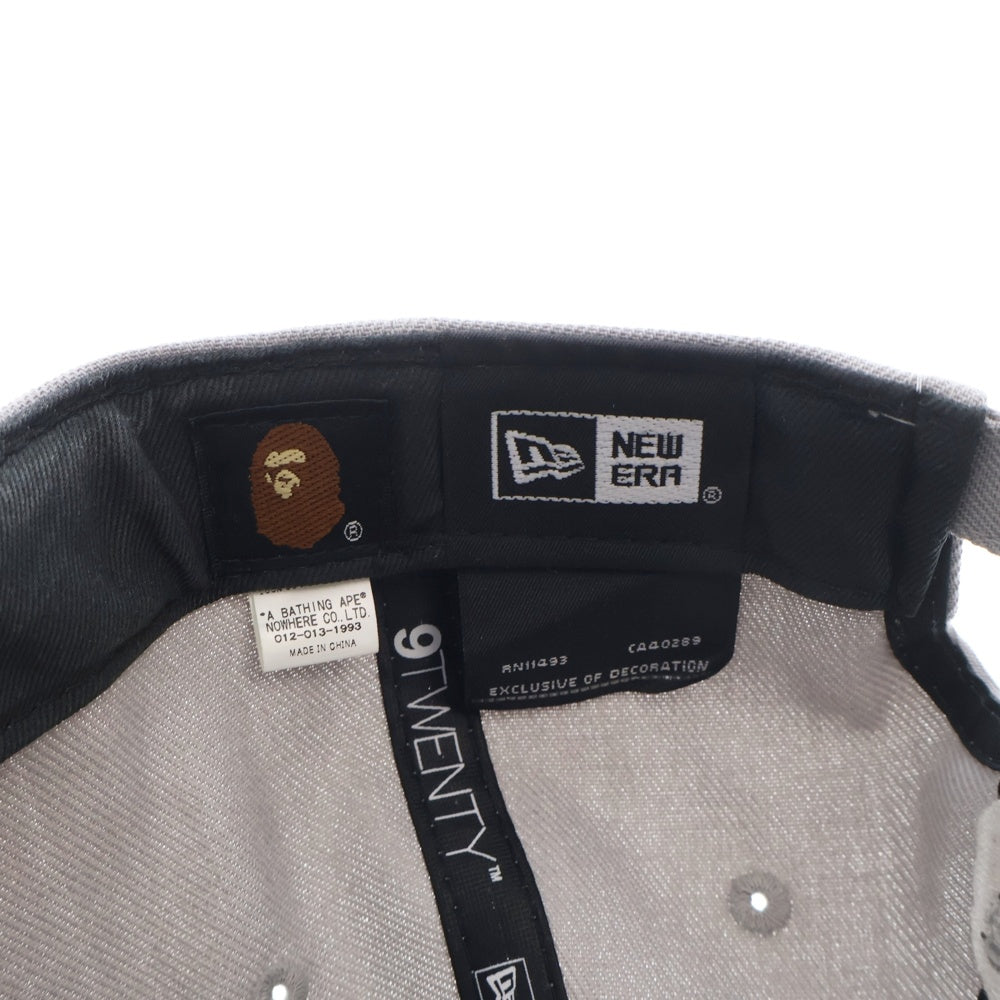 A BATHING APE(アベイシングエイプ) ×NEW ERA 9Twenty 刺繍ロゴベースボールキャップ グレー 9Twenty