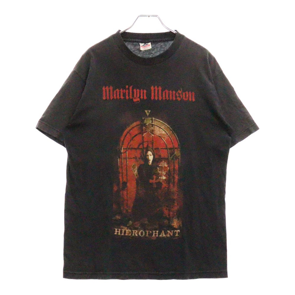 VINTAGE(ヴィンテージ) 00's MARILYN MANSON HIEROPHANT TAROT CARD TEE ALSTYLE マリリンマンソン タロット プリント半袖Tシャツ ブラック