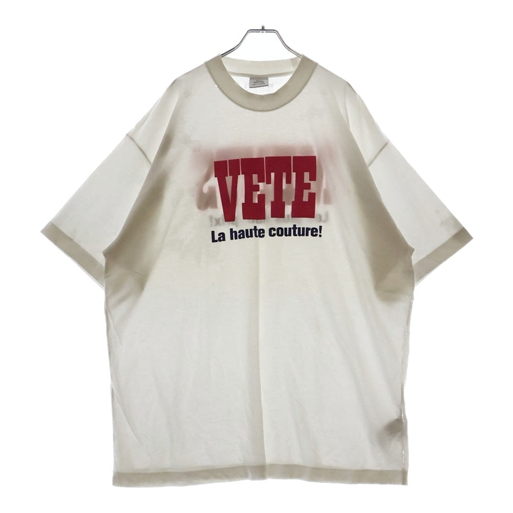 VETEMENTS(ヴェトモン) 23SS La Haute Couture T-SHIRT フロントラバープリント クルーネック 半袖Tシャツ カットソー ホワイト UE63TR740W