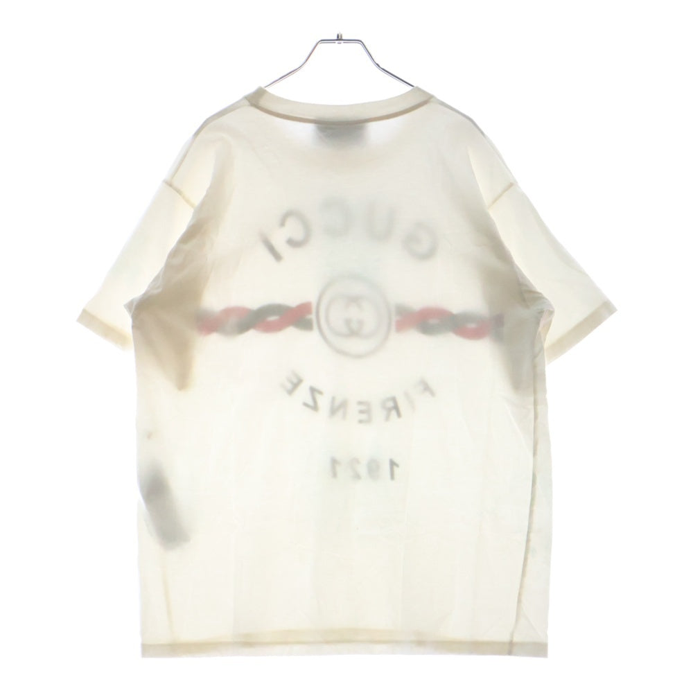 GUCCI(グッチ) FIRENZE 1921 Print Tee フィレンツェ ロゴプリント 半袖Tシャツ カットソー ホワイト 616036 XJD7T