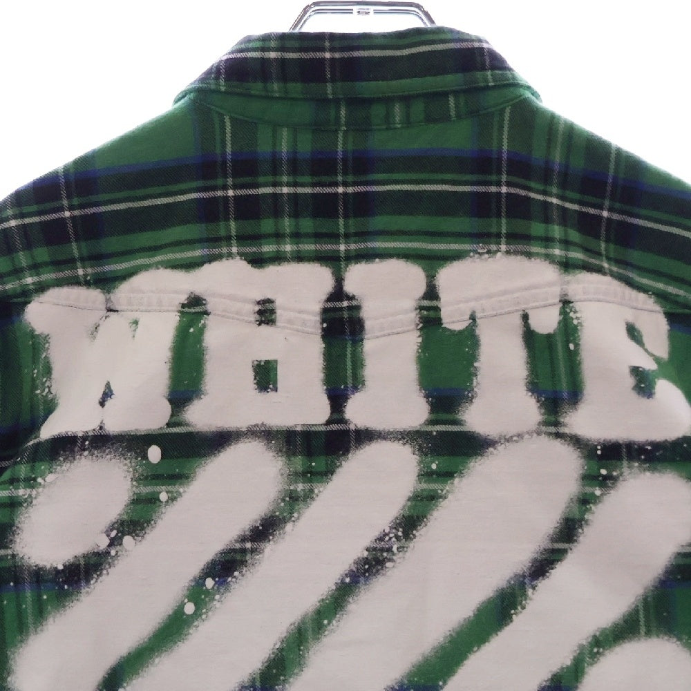 OFF-WHITE(オフホワイト) 17SS DIAG SPRAY CHECK SHIRT ダイアグ サプライ チェックシャツ 長袖シャツ グリーン