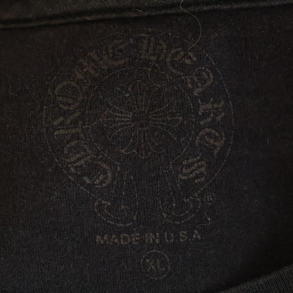 CHROME HEARTS(クロムハーツ) HORSESHOE L/S 袖フローラル バックホースシュープリント 長袖Tシャツ カットソー ブラック