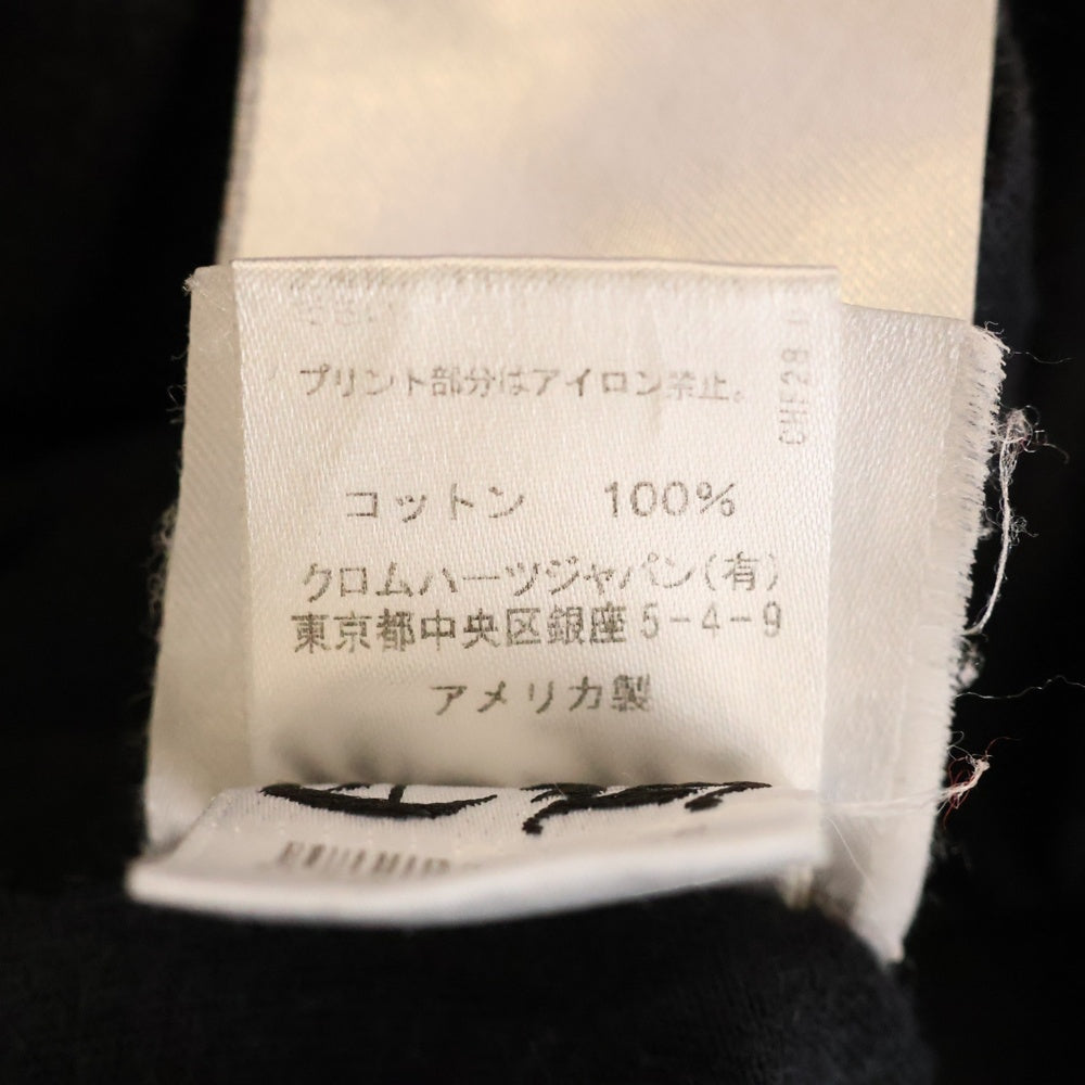 CHROME HEARTS(クロムハーツ) HORSESHOE L/S 袖フローラル バックホースシュープリント 長袖Tシャツ カットソー ブラック