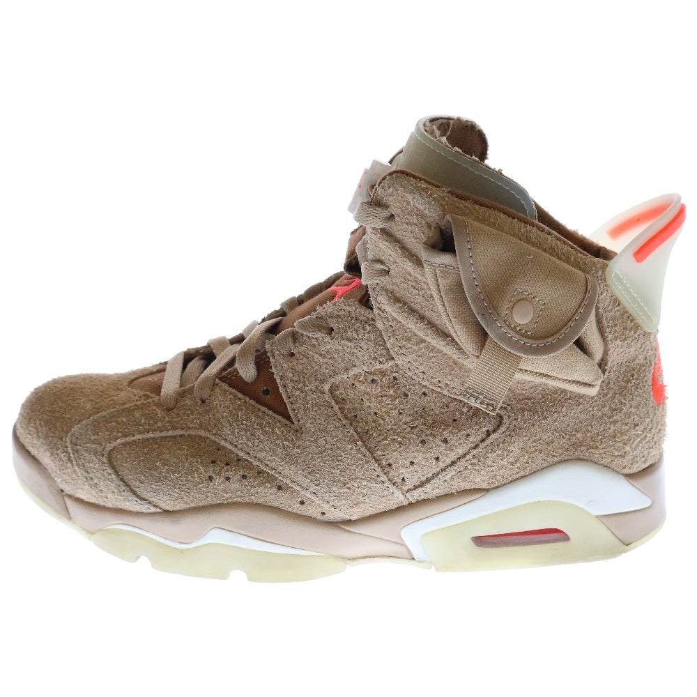 NIKE(ナイキ) ×TRAVIS SCOTT AIR JORDAN 6 RETRO SP BRITISH KAHKI DH0690-200 トラヴィススコット エアジョーダン6 ハイカットスニーカー ベージュ US9/27.0cm
