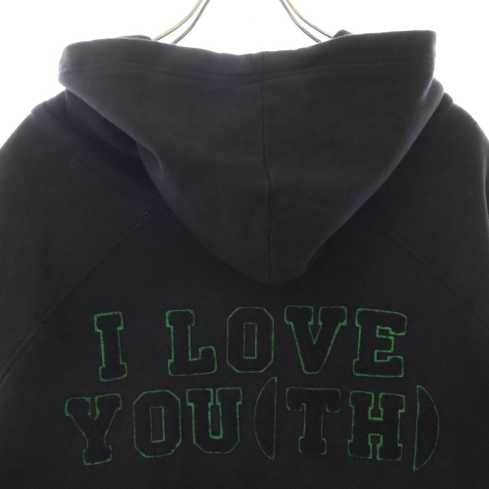 RAF SIMONS(ラフシモンズ) 20AW Oversized Zipped Hoodie With Badge オーバーサイズド ジップド フーディー ジップパーカー ブラック 202 177A