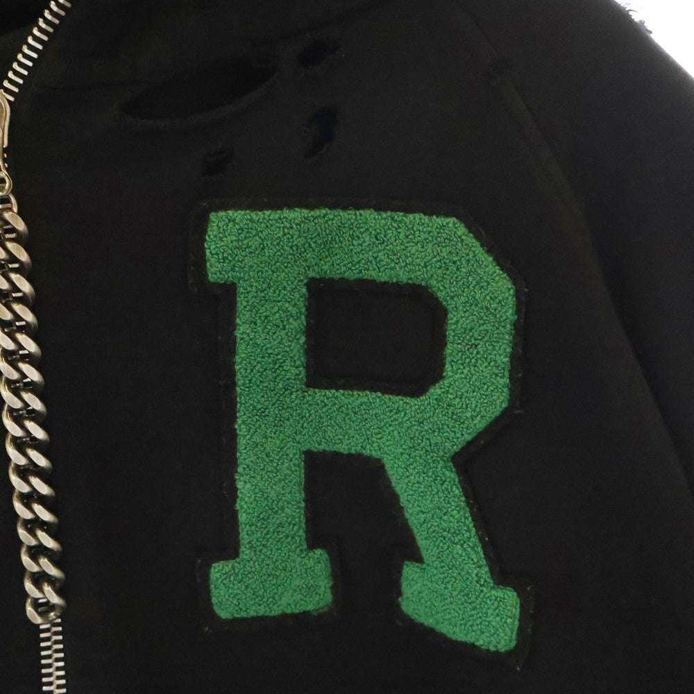 RAF SIMONS(ラフシモンズ) 20AW Oversized Zipped Hoodie With Badge オーバーサイズド ジップド フーディー ジップパーカー ブラック 202 177A