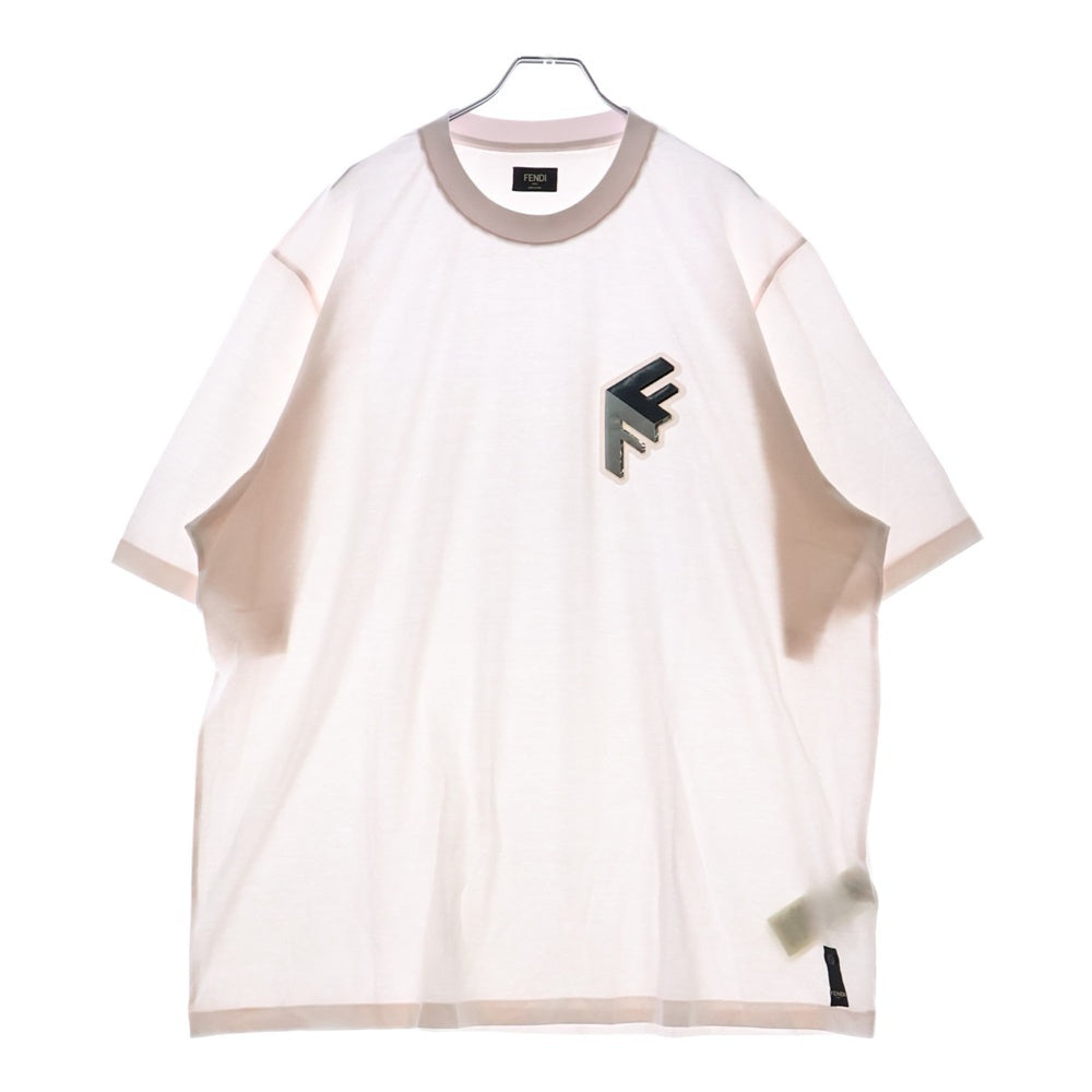 FENDI(フェンディ) Fロゴパッチ 半袖Tシャツ カットソー クリーム FY1217 APMC