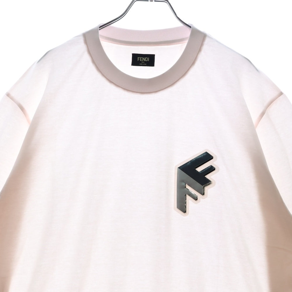 FENDI(フェンディ) Fロゴパッチ 半袖Tシャツ カットソー クリーム FY1217 APMC