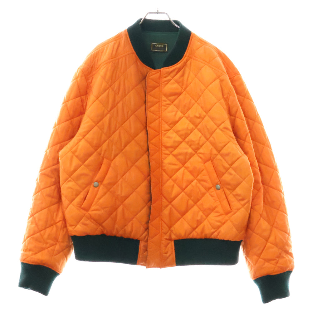 GUCCI(グッチ) 22AW キルティングサテンリバーシブルブルゾン アウター グリーン/オレンジ 698717 Z8A1X