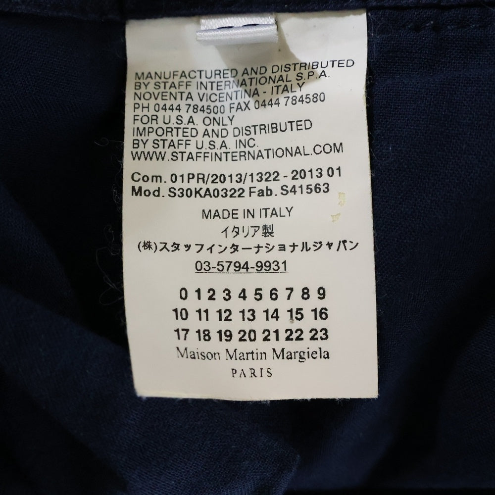 Maison Martin Margiela(メゾンマルタンマルジェラ) 13AW ドローストリングパンツ コットン ネイビー S30KA0322