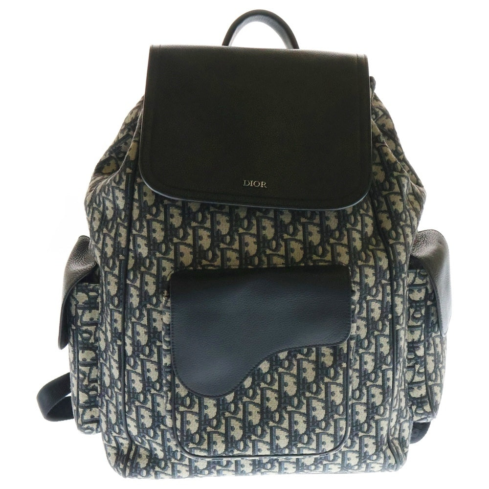 Christian Dior(クリスチャンディオール) SADDLE BACKPACK サドル バックパック リュック キャンバス ネイビー 21BO0272