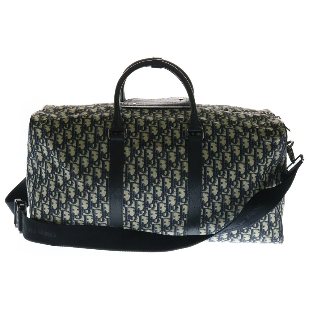 Christian Dior(クリスチャンディオール) オブリーク ジャカード ランゴ50 ボストンバッグ 2WAYショルダーバッグ キャンバス ネイビー 28BO1201