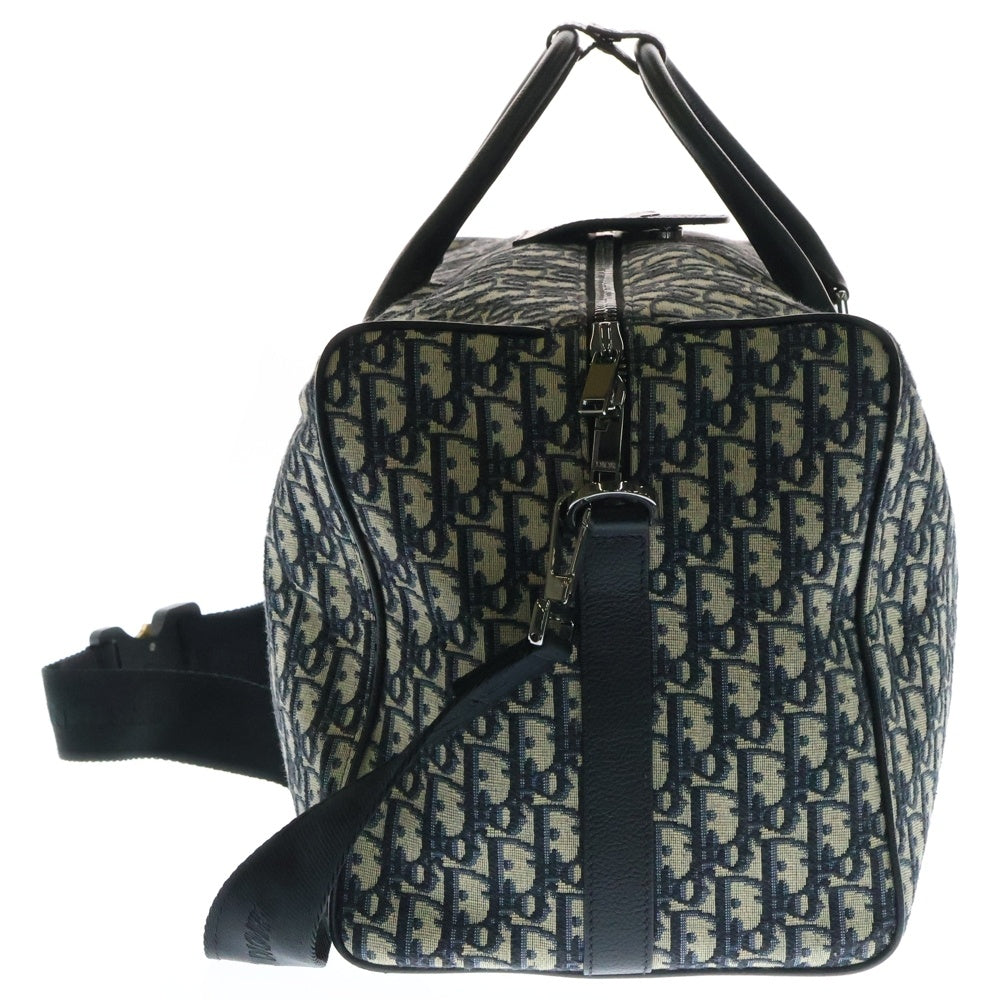 Christian Dior(クリスチャンディオール) オブリーク ジャカード ランゴ50 ボストンバッグ 2WAYショルダーバッグ キャンバス ネイビー 28BO1201