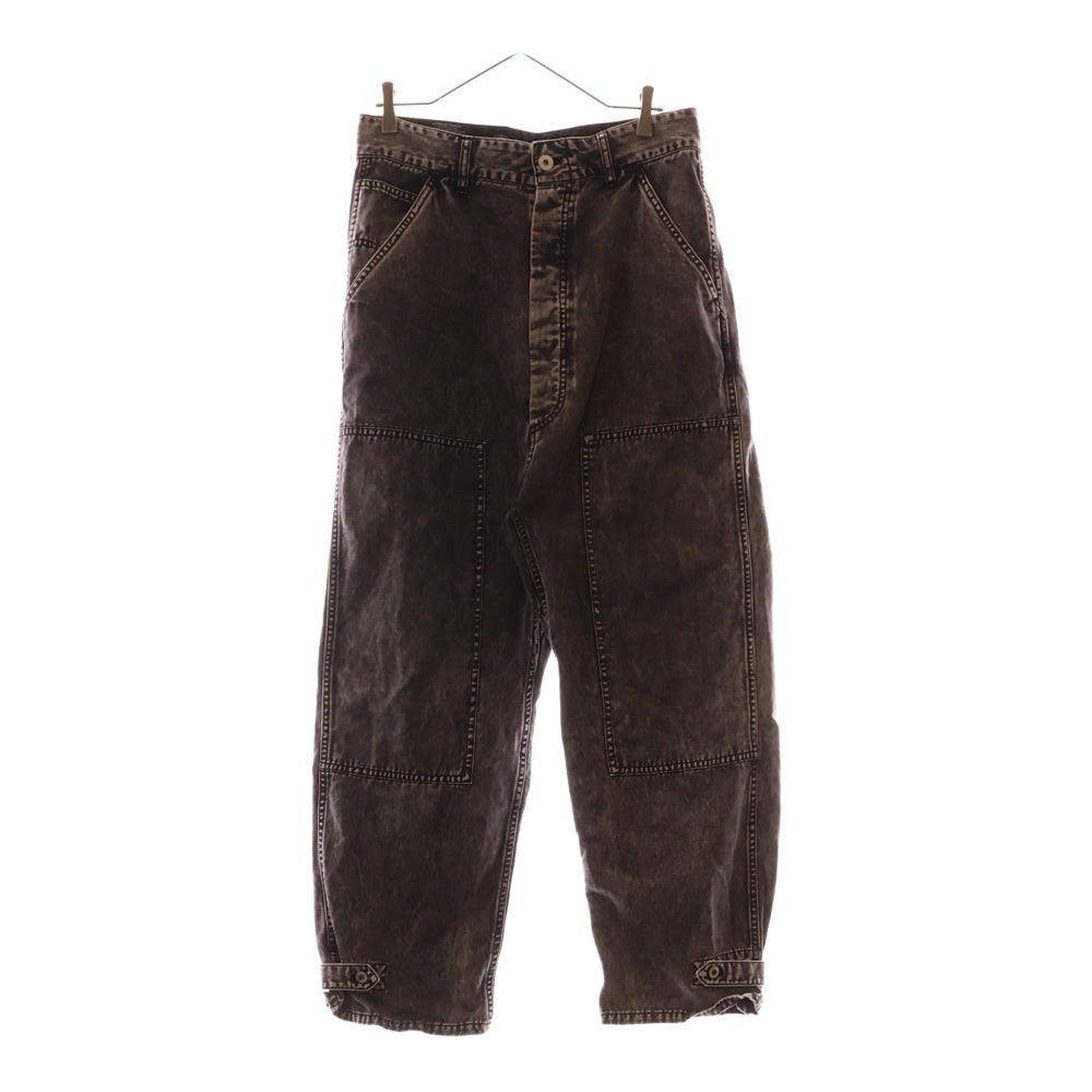 ISAMU KATAYAMA BACKLASH(イサムカタヤマバックラッシュ) DICKIES. ROYAL FLASH別注 ブリーチウォッシュ加工 ダムルニーパンツ デニム グレー D2002-01